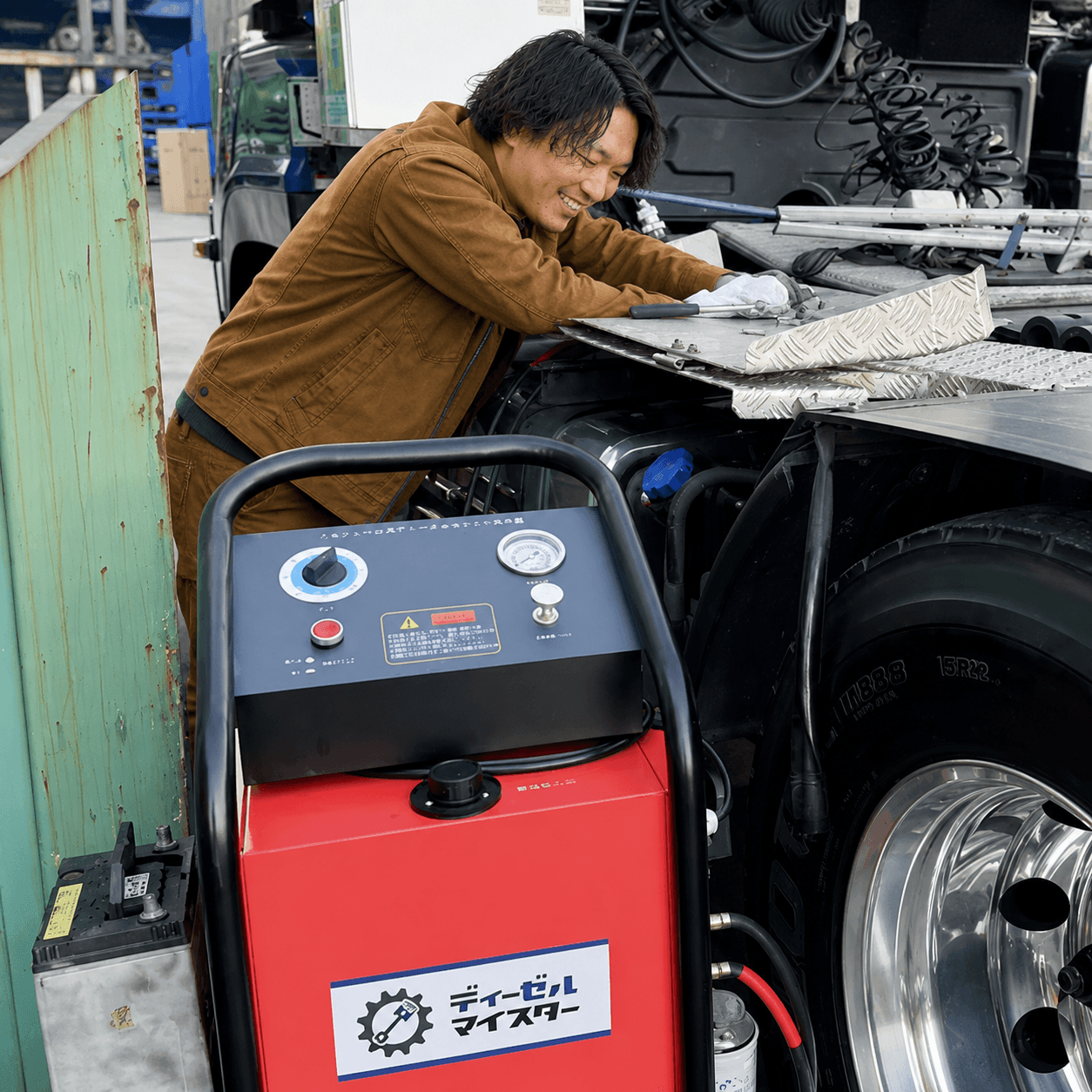 DIESEL MEISTERの機材によるディーゼルトラックの整備
